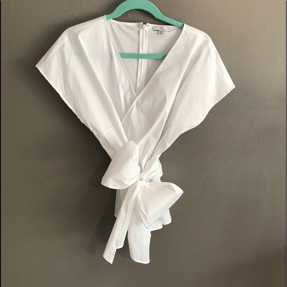 Kimono sleeve faux wrap peplum blouse